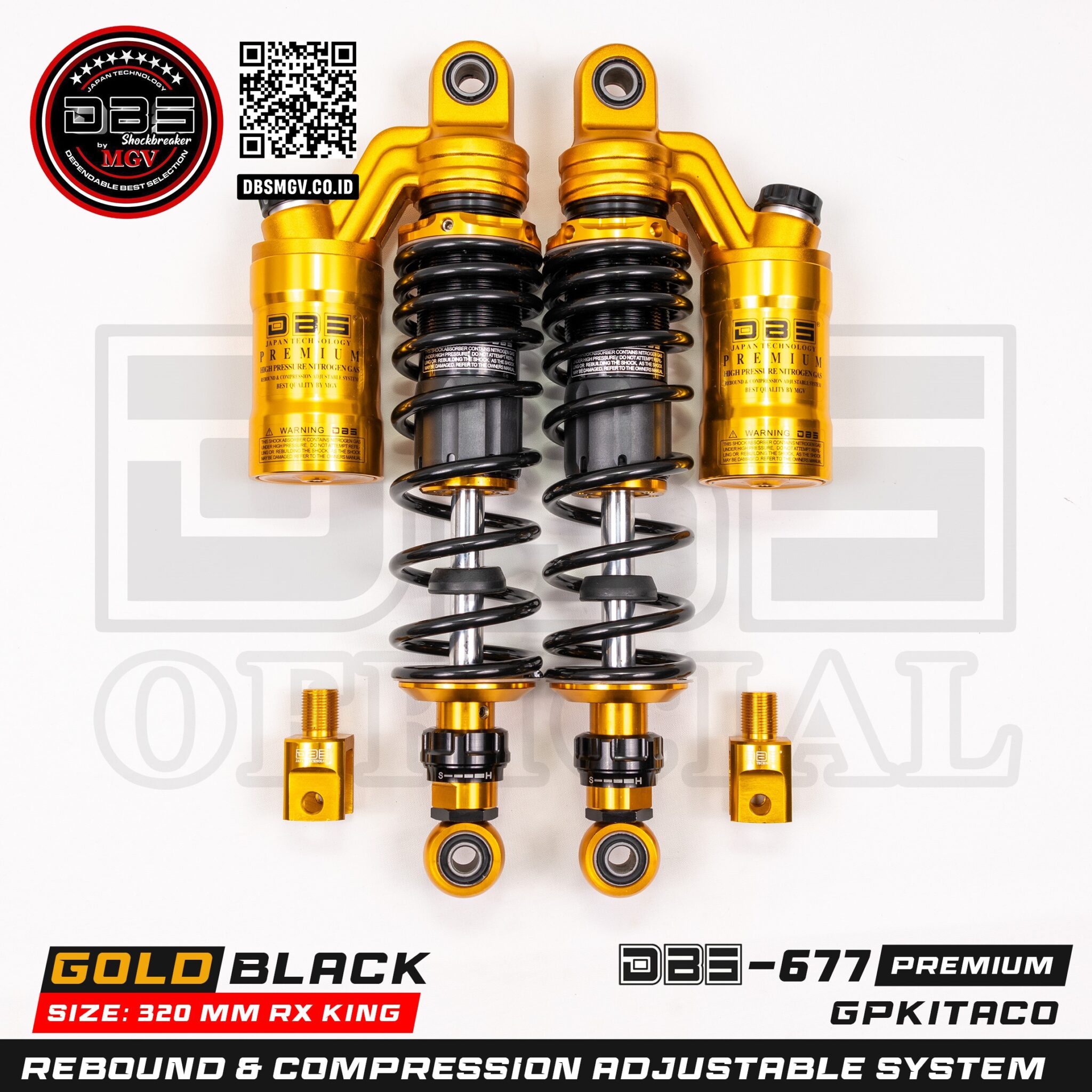 DBS 677 Gp Kitaco Shock Belakang Motor Bebek Rx King Tiger Supra W175 ...