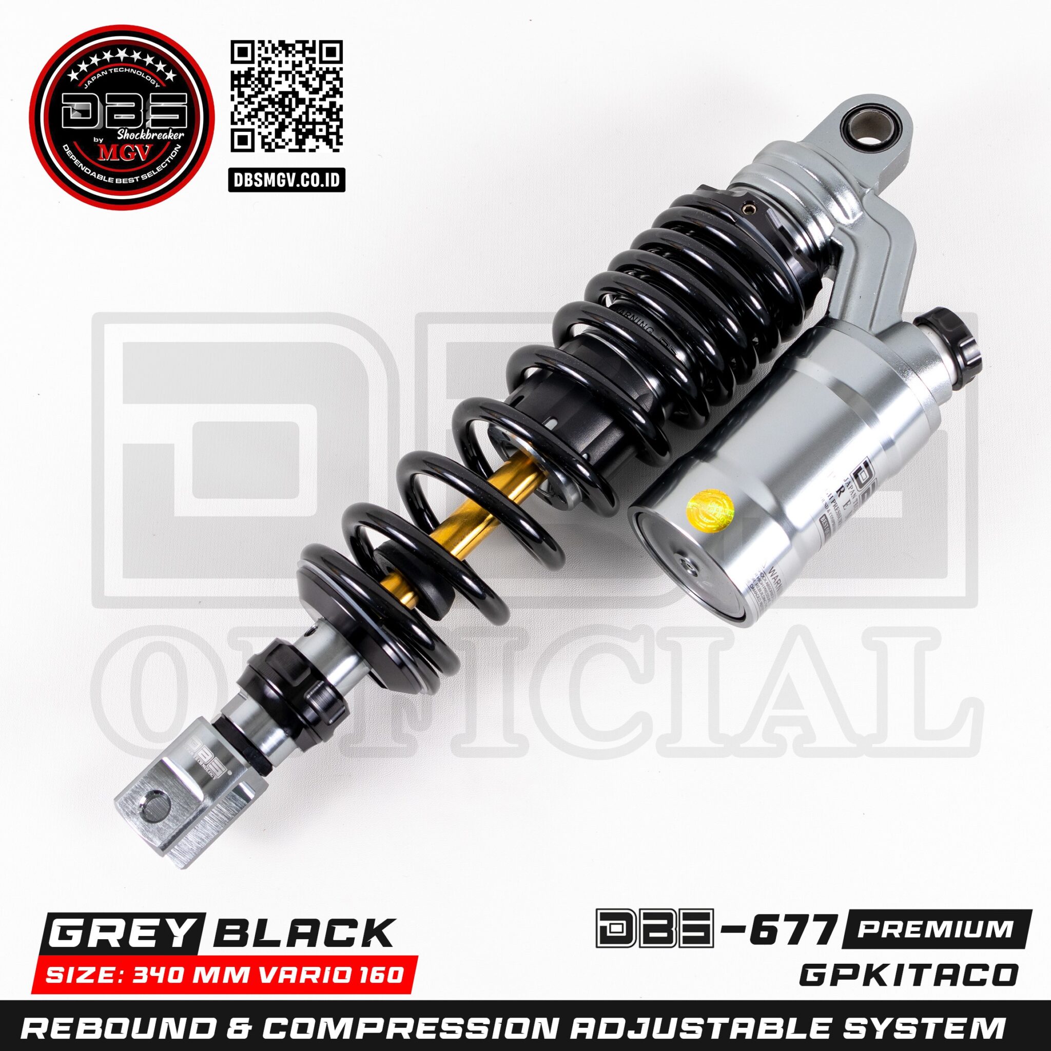 DBS 677 Gp Kitaco Shock Belakang Vario160 New 340MM - DBS by MGV ...